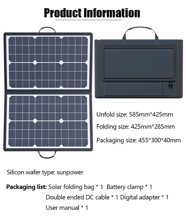 Solar Panel Kit Complete Camping 1000W Foldable Solar Power Station  Portable Generator Charger 18V for Car Boat Caravan Camp - Image 15