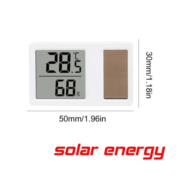 Solar power Temperature and Humidity Meter Mini Portable Humidity Digital Electronic Temperature Detection Meter for Bedroom