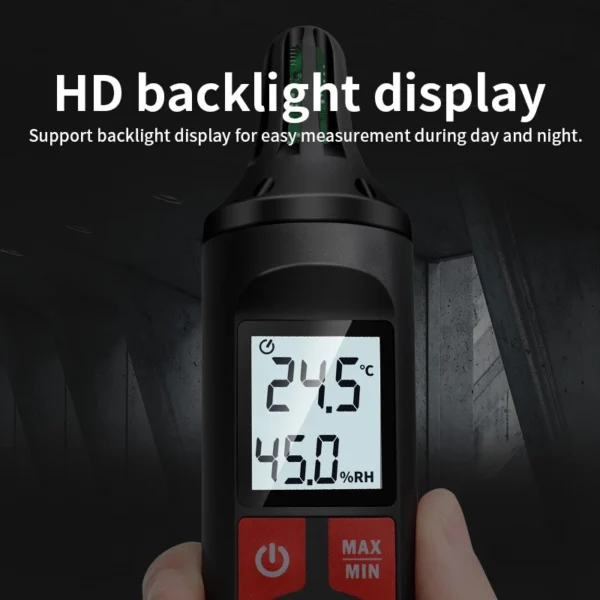 DY33 Handhold Digital Thermometer Hygrometer -10℃-60℃ Indoor Temperature Sensor Humidity Meter with Backlight Hygrothermograph - Image 3