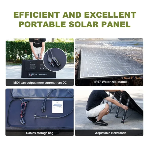 ALLPOWERS Solar Generator R4000 with 400W Solar Panel, 4 X 4000W (6000W Surge) AC Outlets, 3600Wh Portable Power Station - Image 17