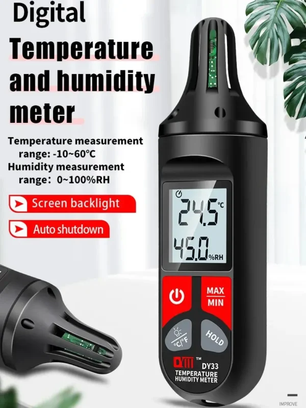 DY33 Handhold Digital Thermometer Hygrometer -10℃-60℃ Indoor Temperature Sensor Humidity Meter with Backlight Hygrothermograph - Image 4