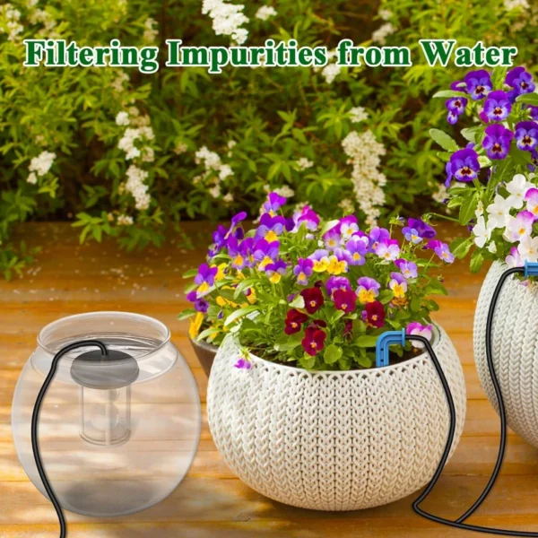 DIY solar irrigation, with a 15 meter hose garden watering system, garden balcony greenhouse drip irrigation system - Image 14