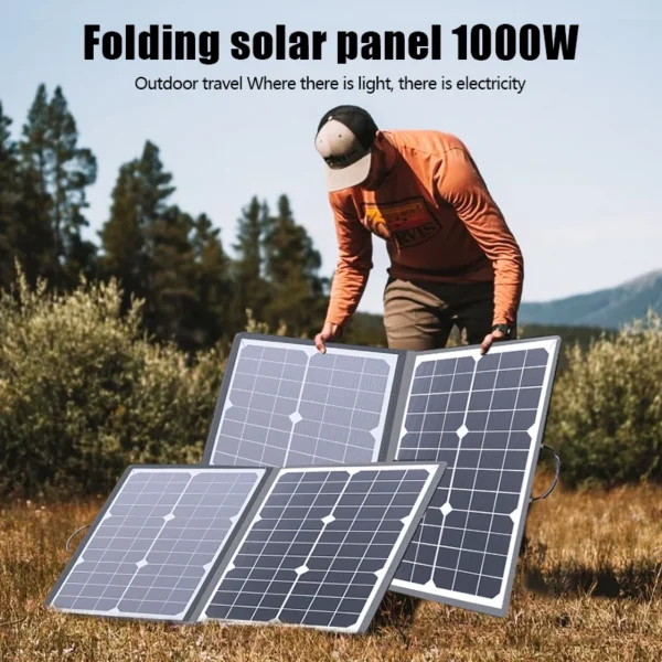 Solar Panel Kit Complete Camping 1000W Foldable Solar Power Station  Portable Generator Charger 18V for Car Boat Caravan Camp - Image 5