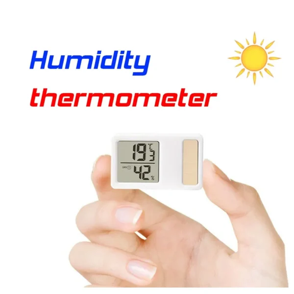 Solar power Temperature and Humidity Meter Mini Portable Humidity Digital Electronic Temperature Detection Meter for Bedroom - Image 2