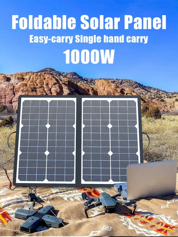 Solar Panel Kit Complete Camping 1000W Foldable Solar Power Station  Portable Generator Charger 18V for Car Boat Caravan Camp - Image 7