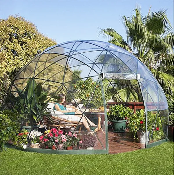 Transparent Spherical Camping Tent, Dome Tent, Starry Sky Tent, Dome, Net, Red, Camp Room, 3.6m Diameter