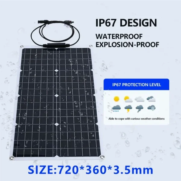 2000W Solar Energy System 110V/220V 4000W Solar Panel Inverter Glass 12V Battery Charging Controller For Home/Outdoor Use - Image 3