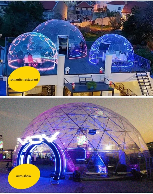 Transparent Spherical Camping Tent, Dome Tent, Starry Sky Tent, Dome, Net, Red, Camp Room, 3.6m Diameter - Image 11