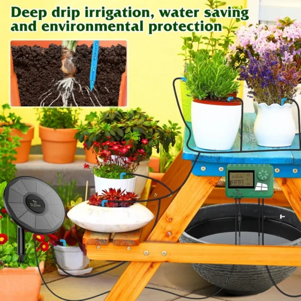 DIY solar irrigation, with a 15 meter hose garden watering system, garden balcony greenhouse drip irrigation system - Image 2