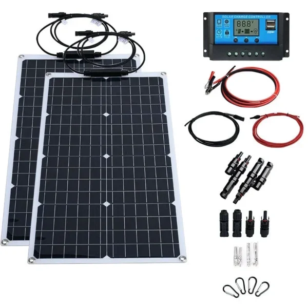 2000W Solar Energy System 110V/220V 4000W Solar Panel Inverter Glass 12V Battery Charging Controller For Home/Outdoor Use - Image 9