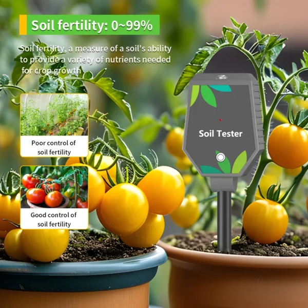 Professional Soil PH Meter 8 in 1 Soil PH EC Fertility Salt Tester Monitor Smart Bluetooth Light Air Humidity Detector for Plant - Image 14